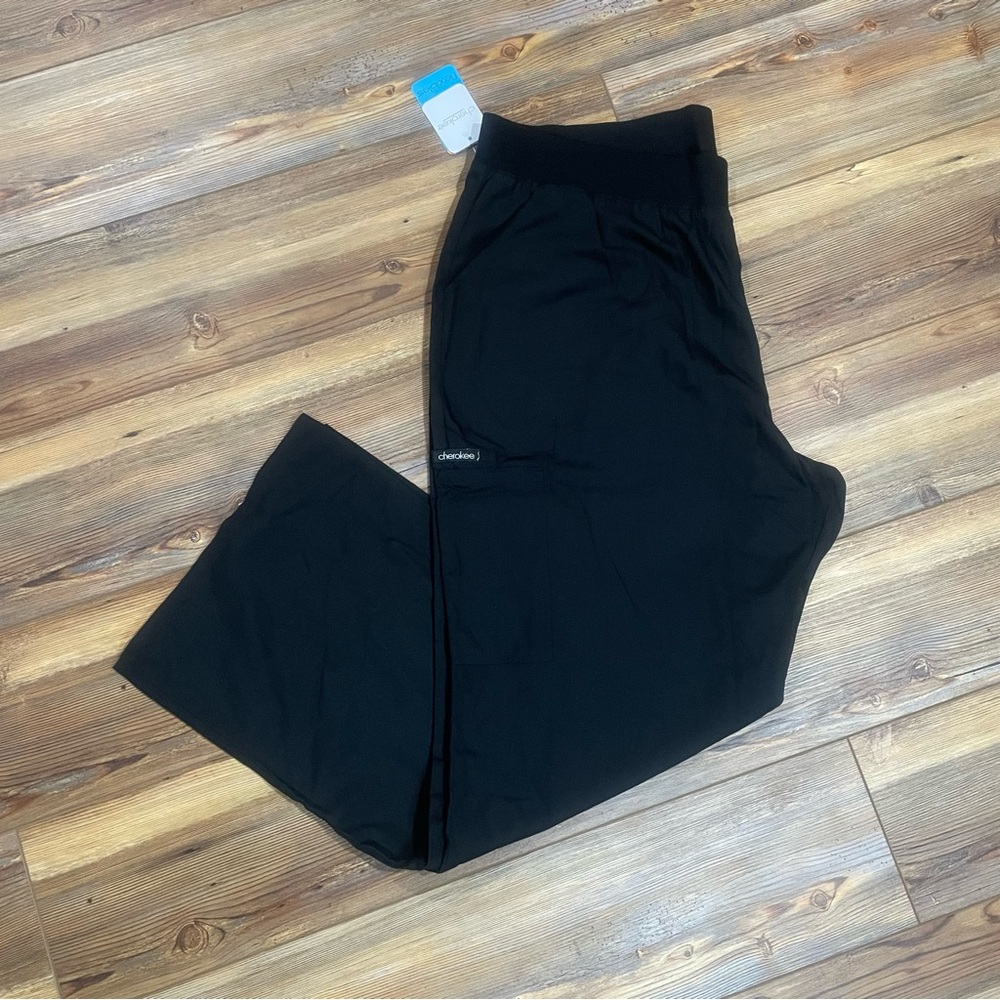 Cherokee Scrub Pants Womens 2XL Black Workwear Modern Classic Elastic Stretch